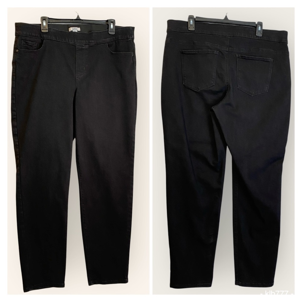 Croft & Barrow  Women’s Plus Black Pull On Pants  16W